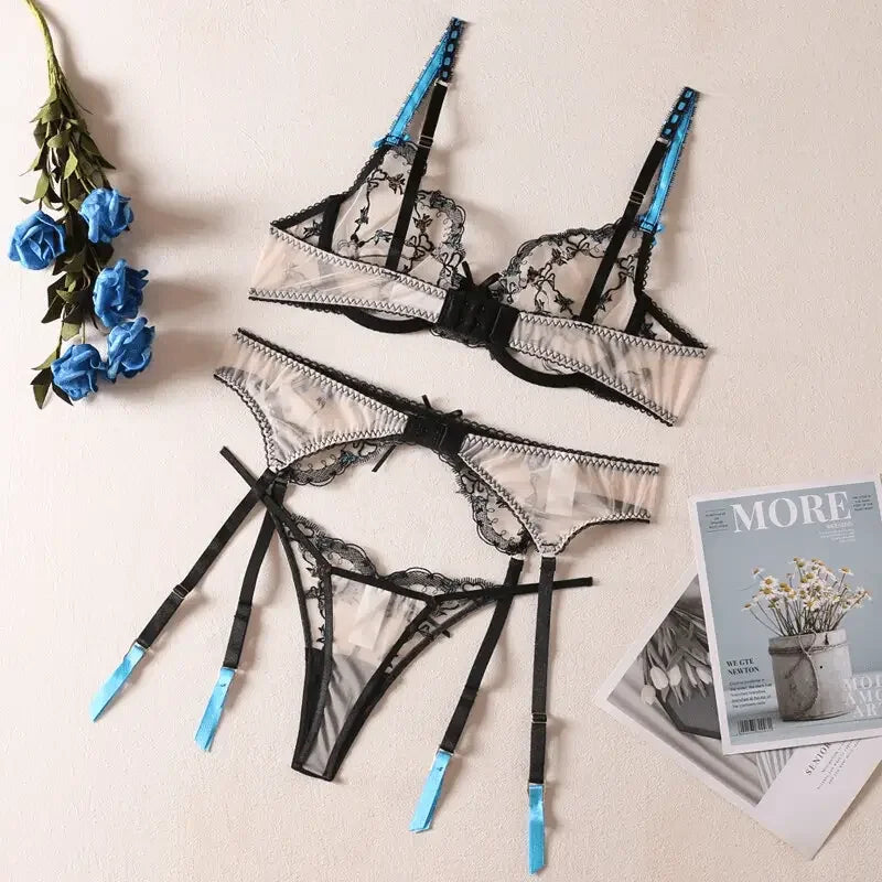 Luxury Lace Embroidery Bra And Panty Set | Fashionsarah.com