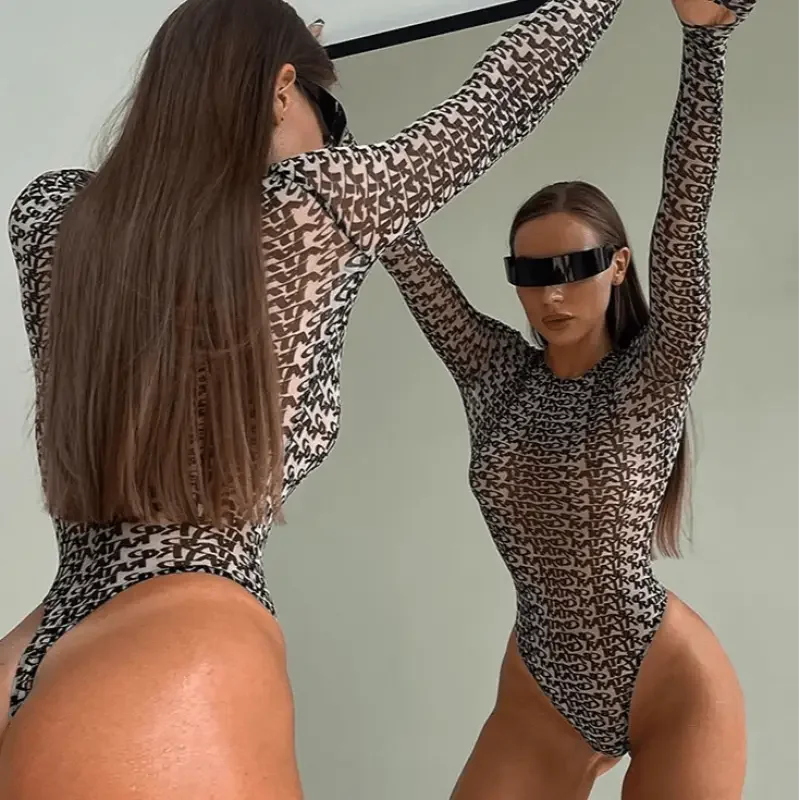 Long Sleeve Mesh Bodysuit | Fashionsarah.com