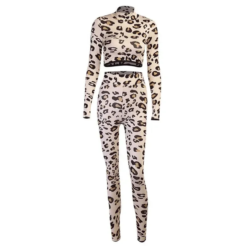 Fashionsarah.com Leopard Tracksuit Two Piece Set