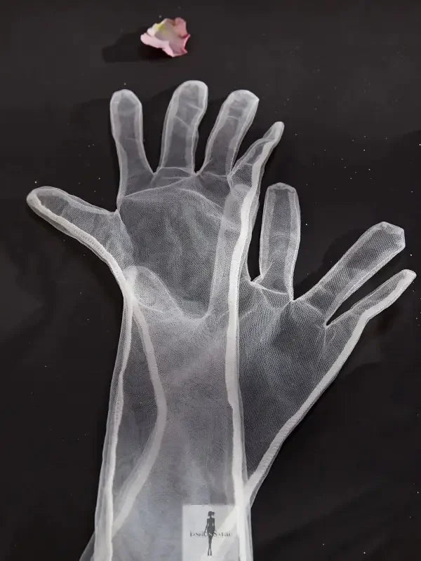 Fashionsarah.com Fashionsarah.com Beautiful Transparent Lingerie Set with Garter and Gloves!