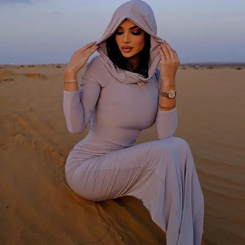 Hooded Maxi Slim Dress | Fashionsarah.com