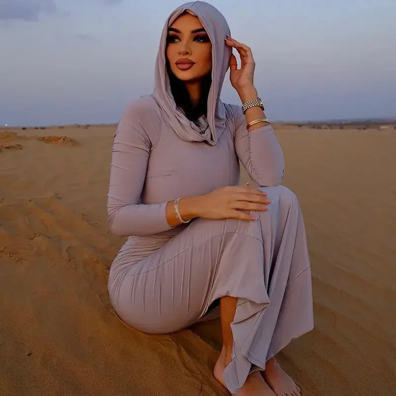 Hooded Maxi Slim Dress | Fashionsarah.com