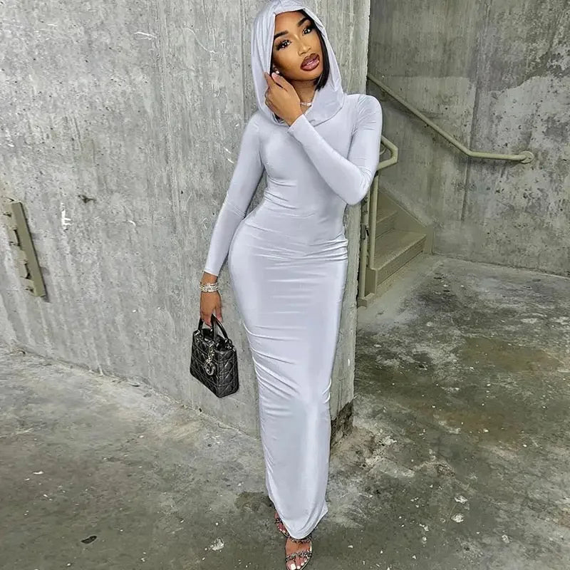 Hooded Maxi Slim Dress | Fashionsarah.com