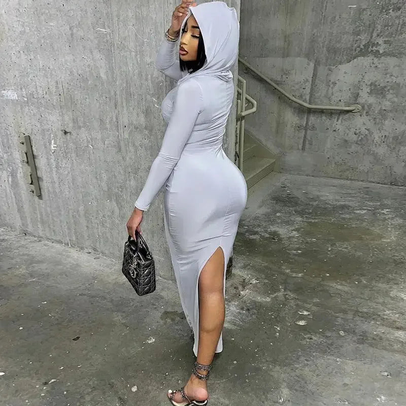 Hooded Maxi Slim Dress | Fashionsarah.com