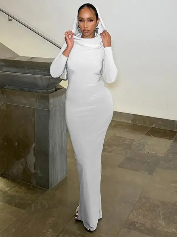Hooded Maxi Slim Dress | Fashionsarah.com