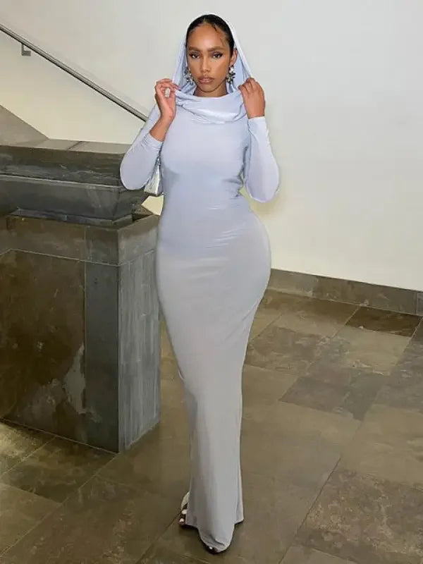 Hooded Maxi Slim Dress | Fashionsarah.com