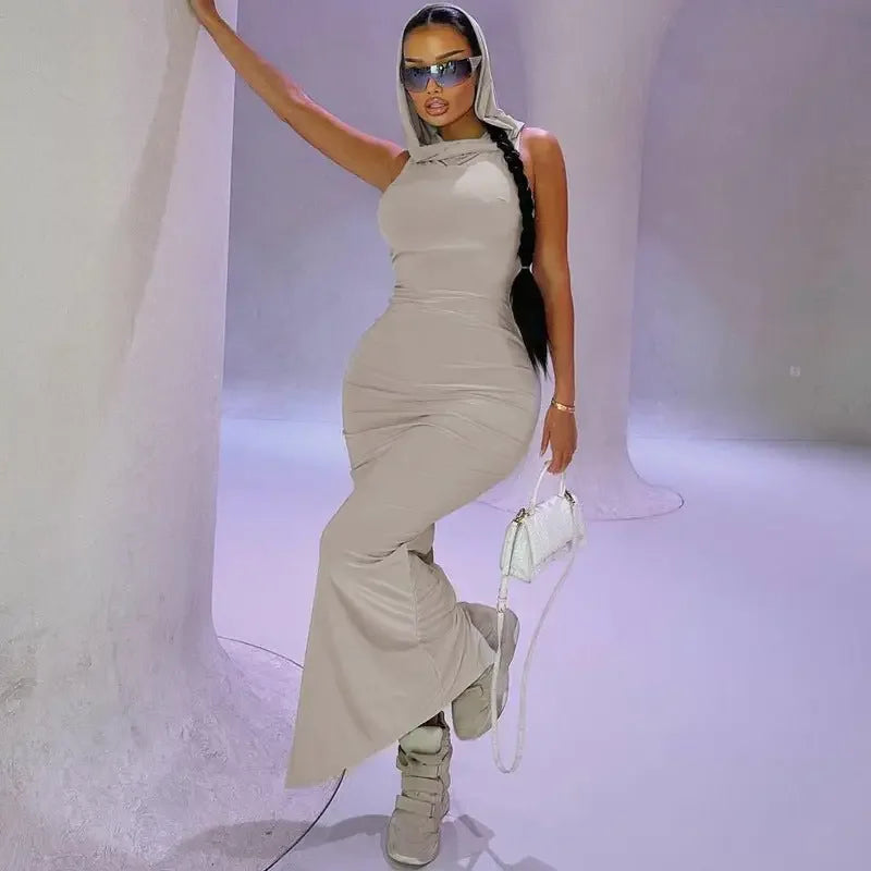 Hooded Sleeveless Maxi Dress | Fashionsarah.com