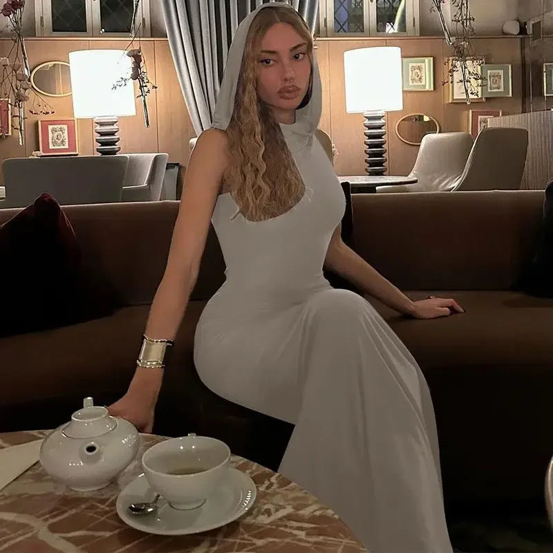 Hooded Sleeveless Maxi Dress | Fashionsarah.com