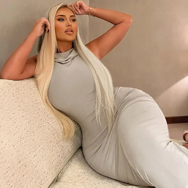 Hooded Sleeveless Maxi Dress | Fashionsarah.com