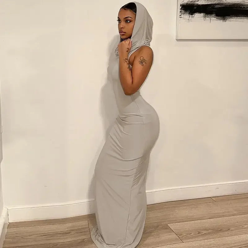 Hooded Sleeveless Maxi Dress | Fashionsarah.com