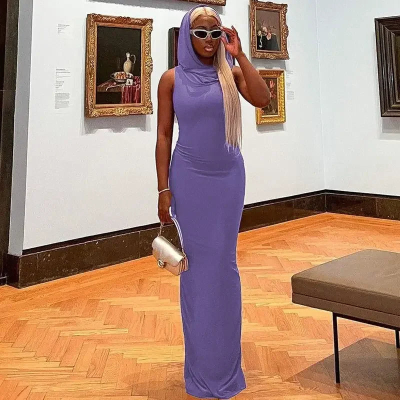 Hooded Sleeveless Maxi Dress | Fashionsarah.com