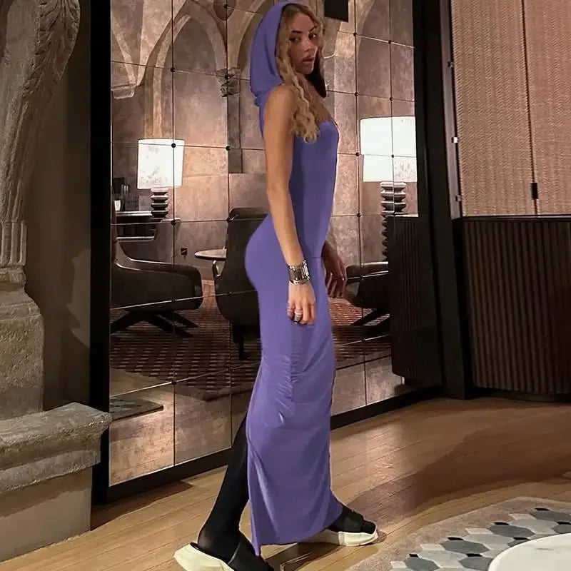 Hooded Sleeveless Maxi Dress | Fashionsarah.com