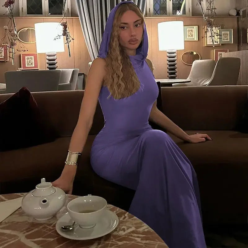 Hooded Sleeveless Maxi Dress | Fashionsarah.com