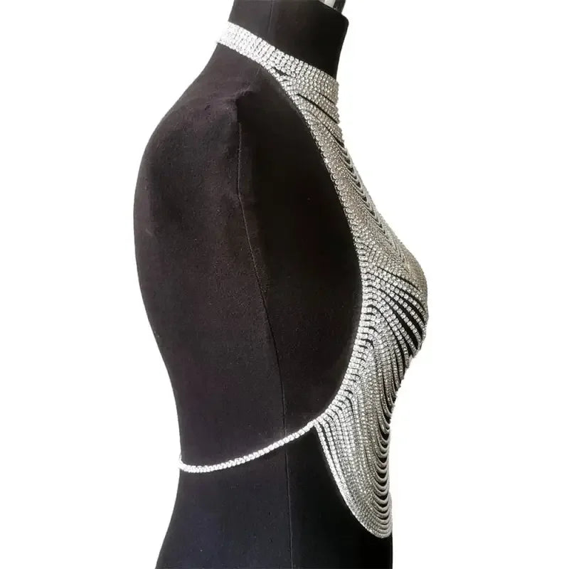 Full Rhinestones Multilayer Necklace Top | Fashionsarah.com