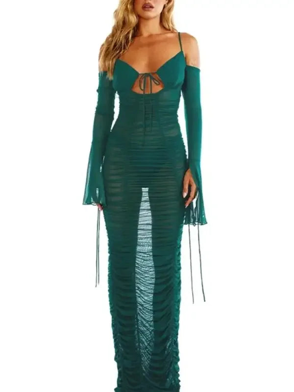 Fashionsarah.com Elastic Pleated Bodycon Dress