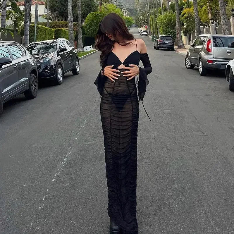 Elastic Pleated Bodycon Dress | Fashionsarah.com