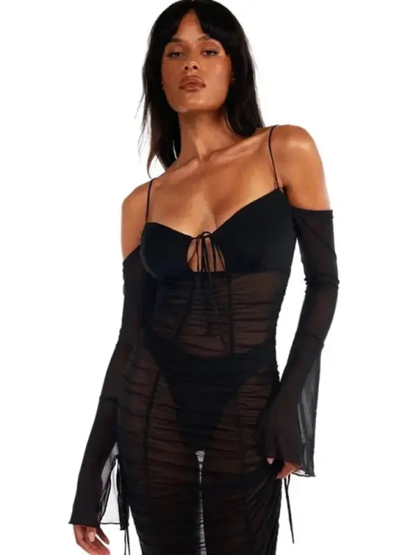 Elastic Pleated Bodycon Dress | Fashionsarah.com