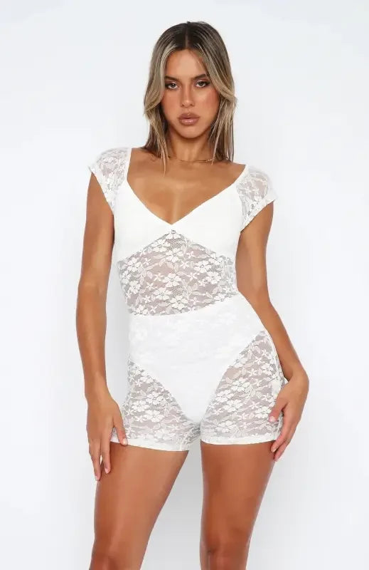 See Through Lace Playsuit | Fashionsarah.com
