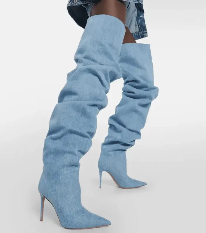 Loose Over the Knee Jean Boots | Fashionsarah.com