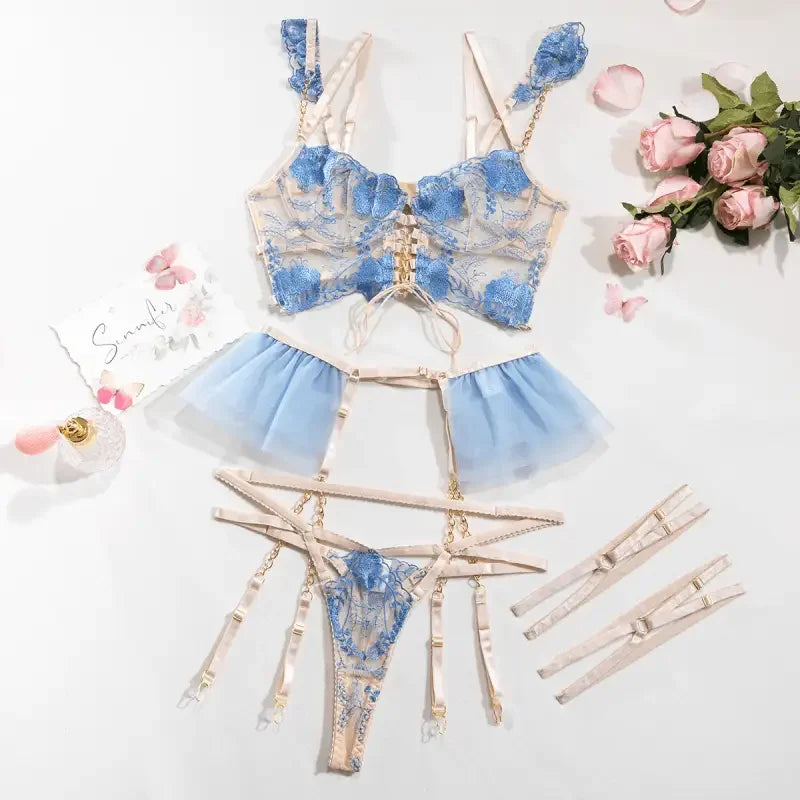Luxury Lace Intimate 4 pcs Set | Fashionsarah.com