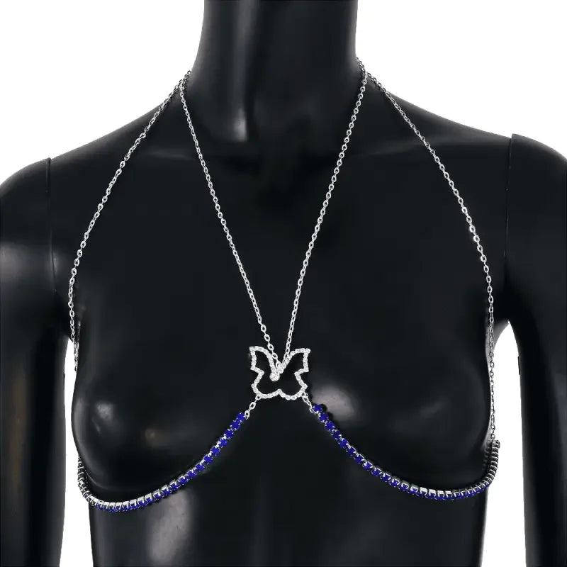 Blue Crystal Butterfly Chest Bracket | Fashionsarah.com