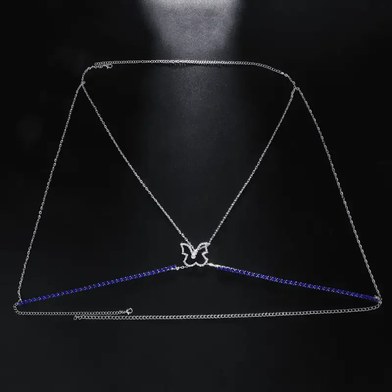 Blue Crystal Butterfly Chest Bracket | Fashionsarah.com