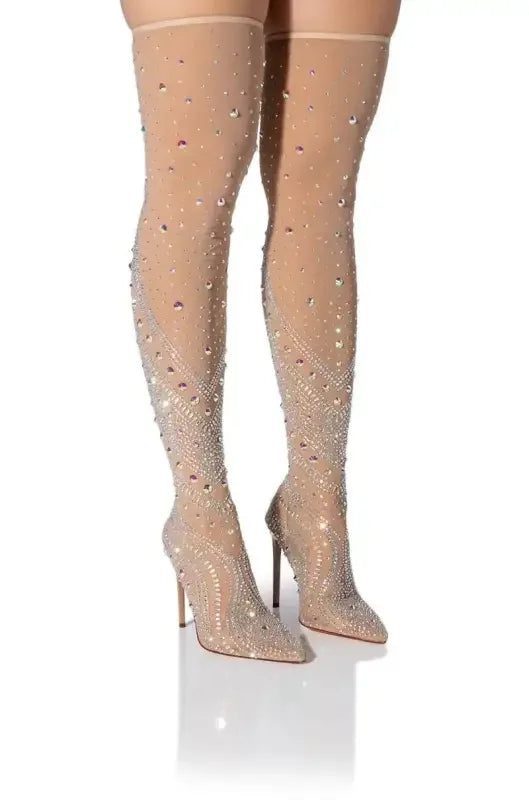 Crystal Embellished Sock Boots | Fashionsarah.com