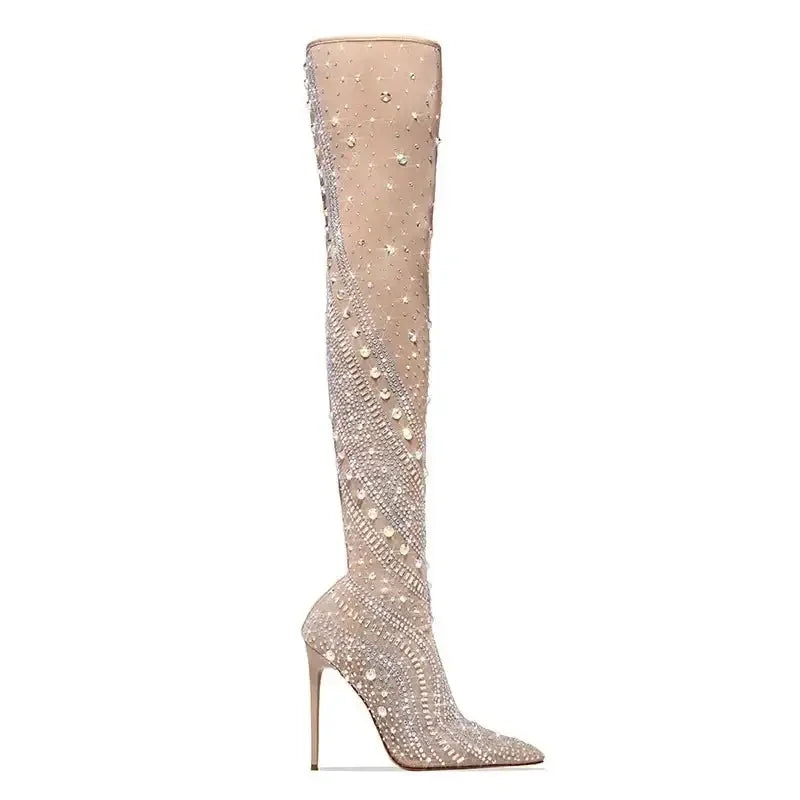 Crystal Embellished Sock Boots | Fashionsarah.com