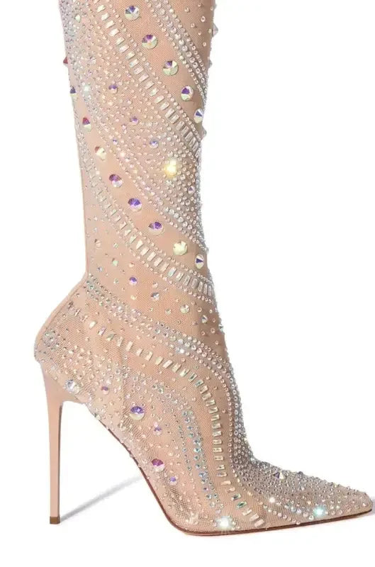 Crystal Embellished Sock Boots | Fashionsarah.com