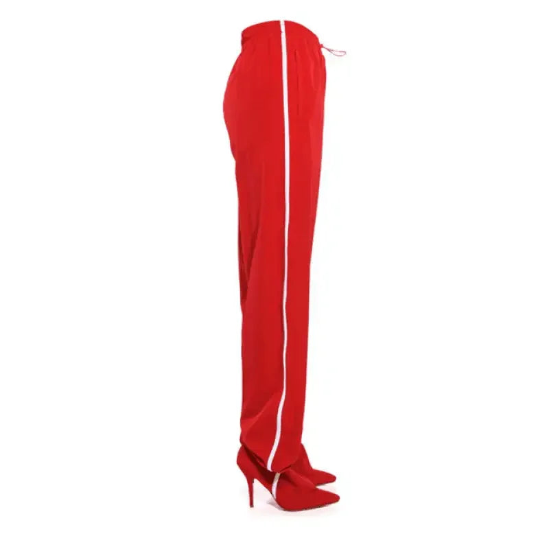 Women Striped Casual Pants attached with Boots | Fashionsarah.com