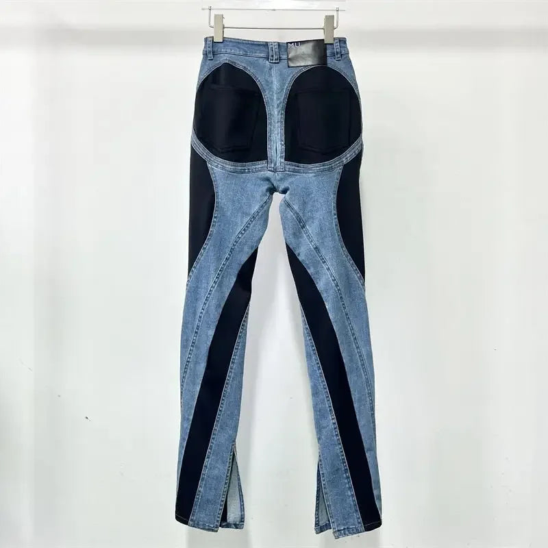 Denim Contrast Pencil Pants | Fashionsarah.com