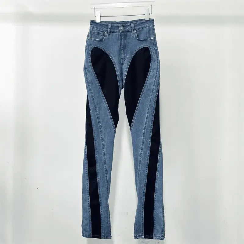 Fashionsarah.com Denim Contrast Pencil Pants