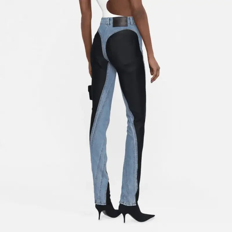 Fashionsarah.com Denim Contrast Pencil Pants