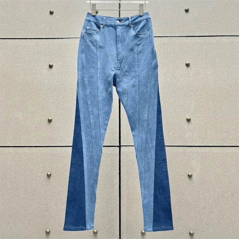 Fashionsarah.com Denim Contrast Pencil Pants