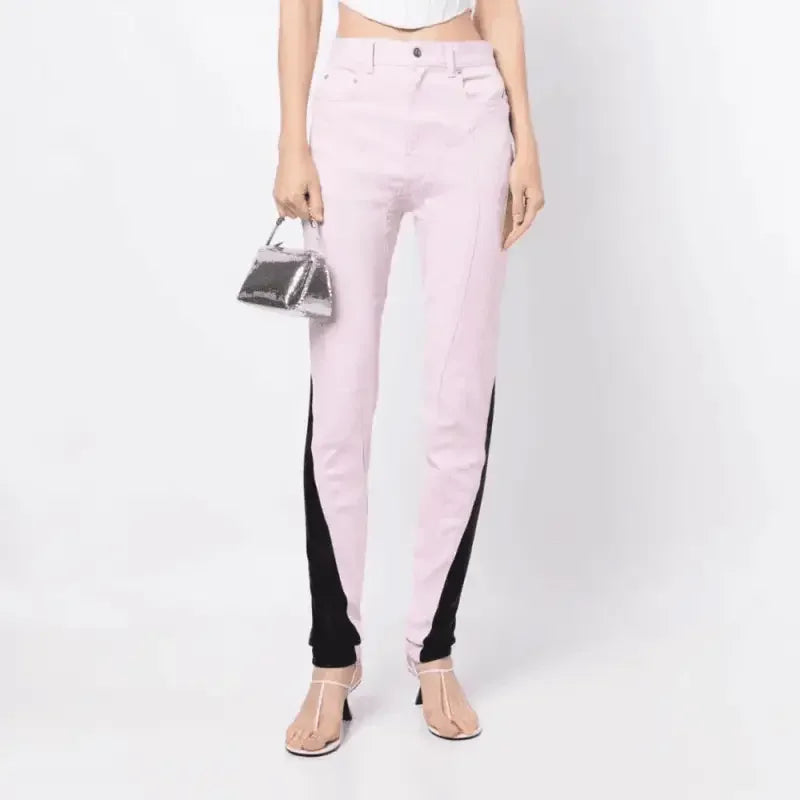 Fashionsarah.com Denim Contrast Pencil Pants