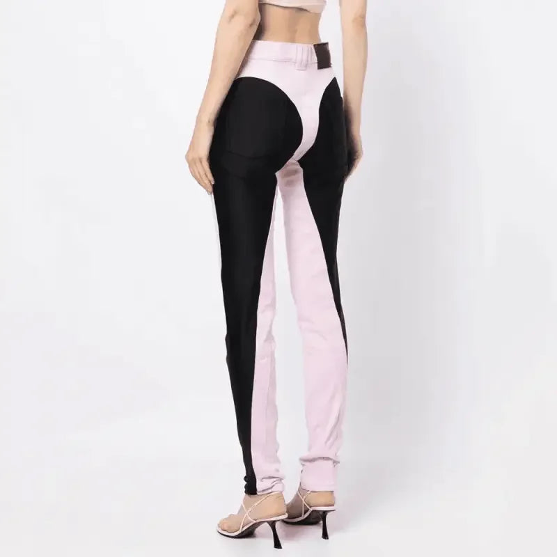 Denim Contrast Pencil Pants | Fashionsarah.com