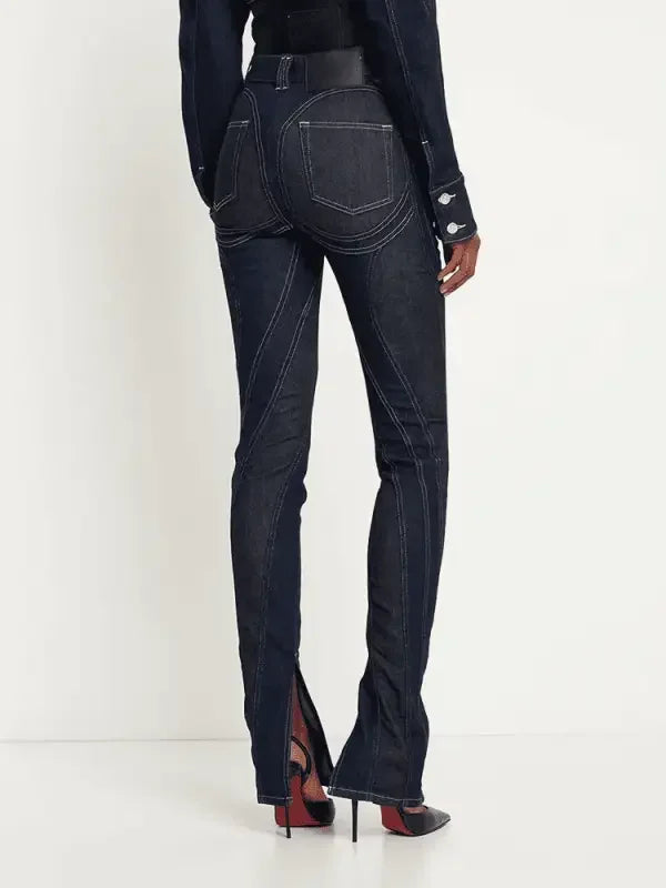 Denim Contrast Pencil Pants | Fashionsarah.com