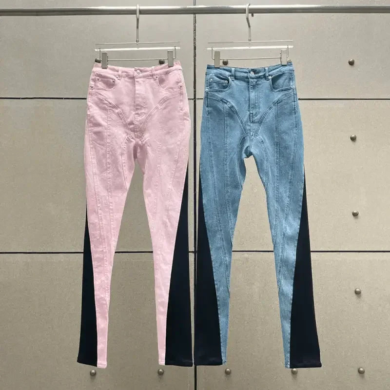 Denim Contrast Pencil Pants | Fashionsarah.com