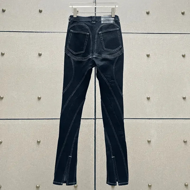 Denim Contrast Pencil Pants | Fashionsarah.com