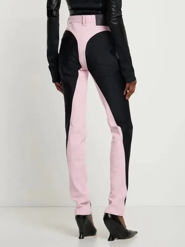 Denim Contrast Pencil Pants | Fashionsarah.com