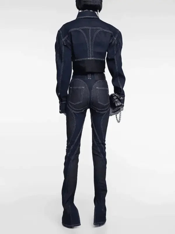 Denim Contrast Pencil Pants | Fashionsarah.com