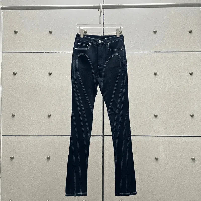 Denim Contrast Pencil Pants | Fashionsarah.com