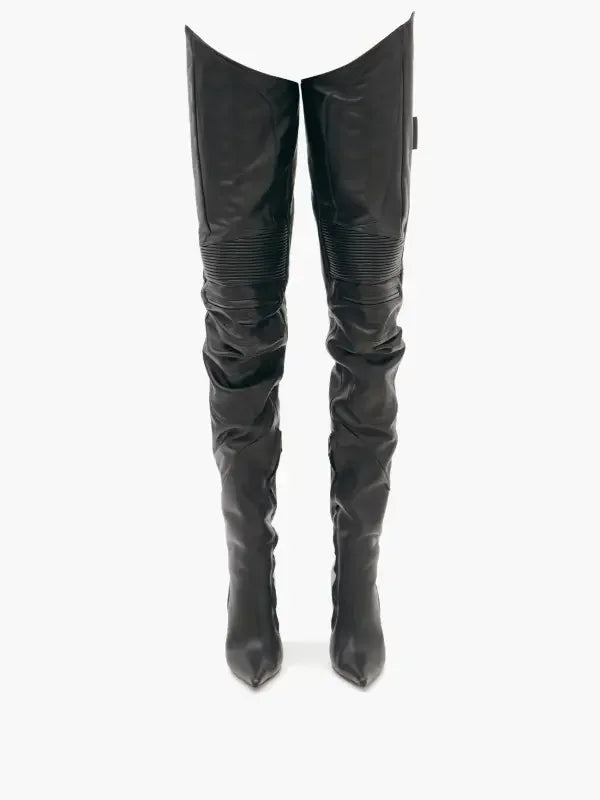 Black thigh-high stiletto boots from Catwalk Boots Spring Long Boots collection