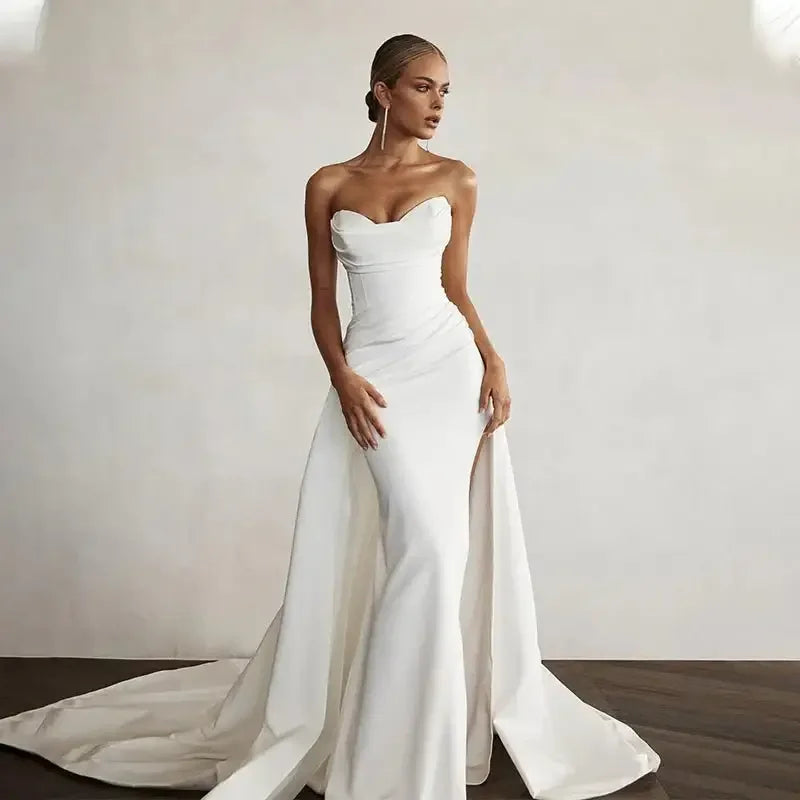 Fashionsarah.com Modern Bridal Dress with Front Slit and Gown