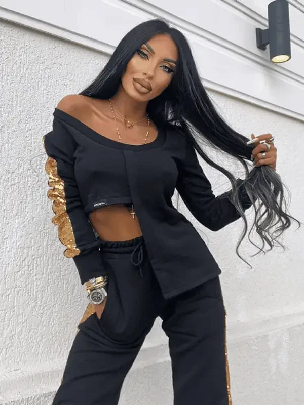 Irregularity Tops & Elastic Waist Pants | Fashionsarah.com