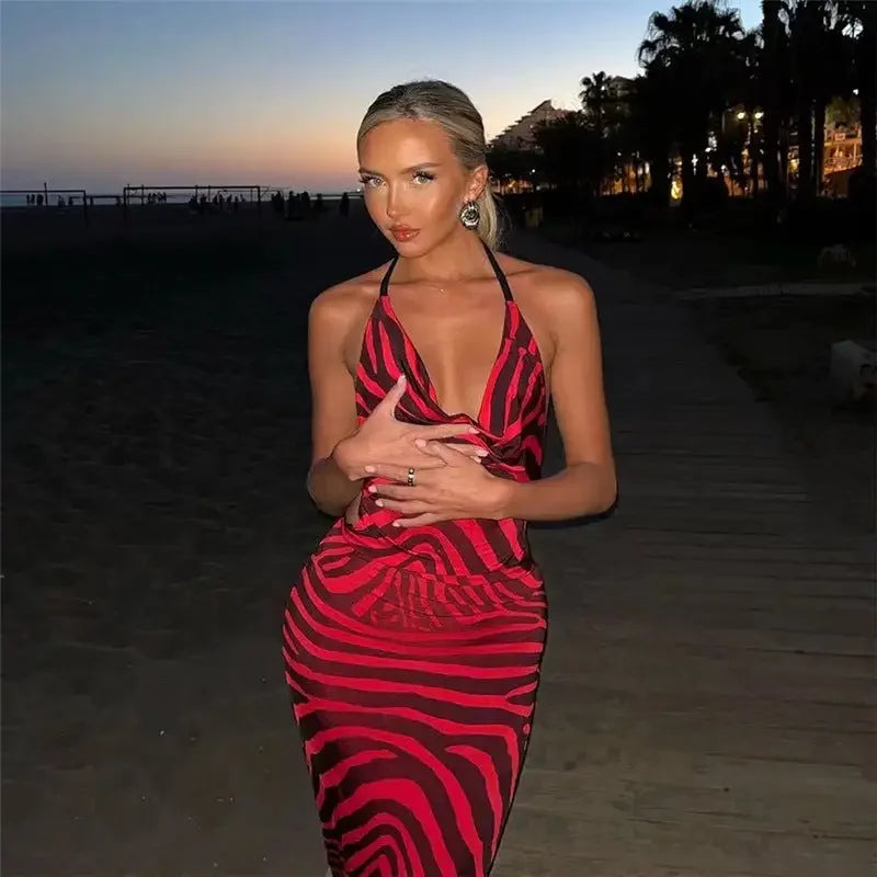 Summer Striped Split Dress | Fashionsarah.com