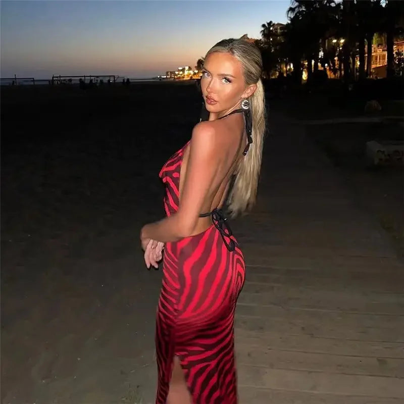 Summer Striped Split Dress | Fashionsarah.com