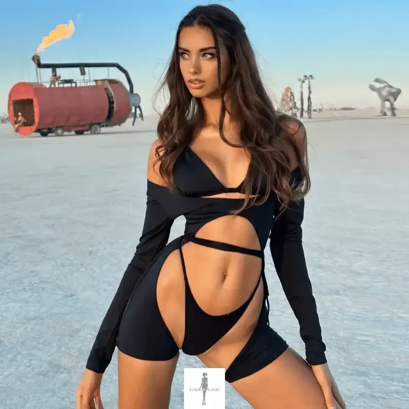 Fashionsarah.com Fashionsarah.com Sexy Bandage Cut Out Playsuit