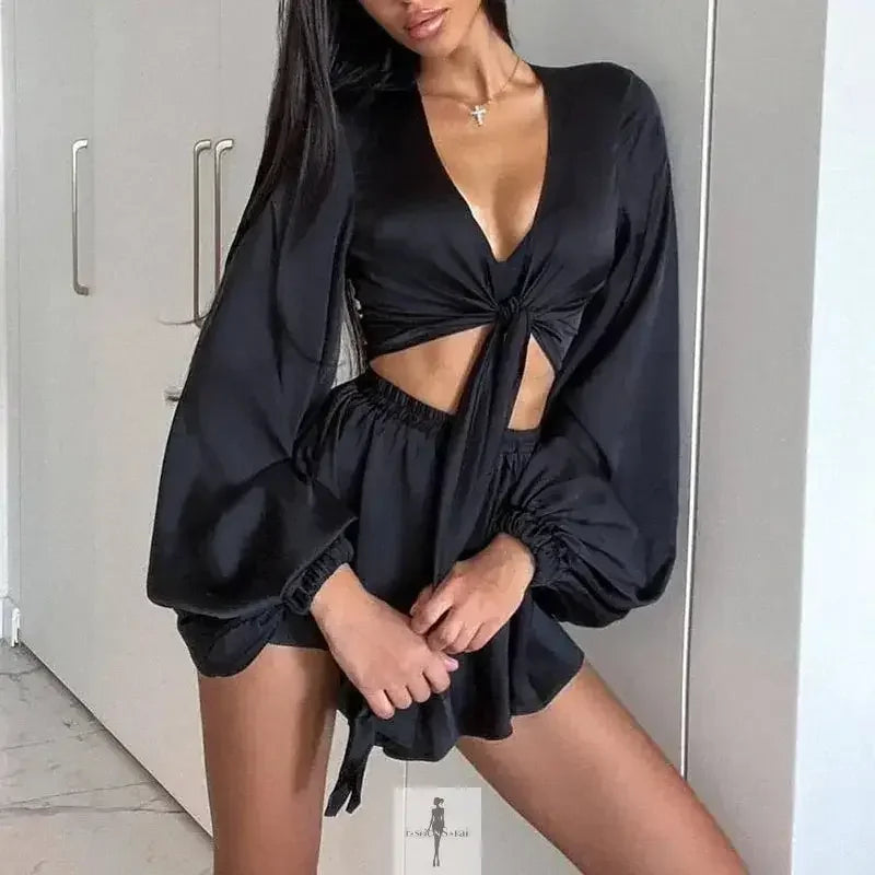 Fashionsarah.com Fashionsarah.com Crop Top with Short Sets