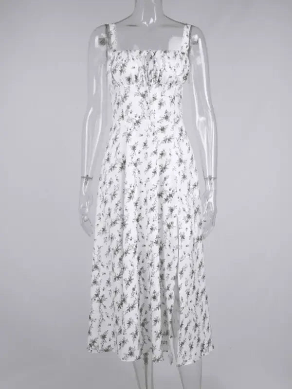 Elegant Floral Print Split Dresses S-5XL | Fashionsarah.com